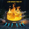 Garvee 26 Inch Outdoor Fire Pit with Removable Ash Pan and Fire Poker, Carbon Steel Firepit for Camping, Picnic, Backyard, Black - 4 of 4