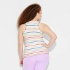 Pride Adult PH by The PHLUID Project Rainbow Tank Top - White Striped - 2 of 4