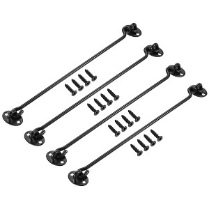 Unique Bargains 201 Stainless Steel Cabin Eye Latch Gate Door Swivel Hook with Mounting Screws 4 Pcs - 1 of 4