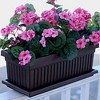 HC Companies 29.5 Inch Outdoor Fluted Plastic Venetian Flower Box for Patio, Flowers, Vegetables, or Succulents, Chocolate (4 Pack) - 4 of 4