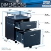 Anybear Rolling File Cabinet with Glass Top - 4 of 4