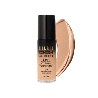 Milani Conceal + Perfect 2-in-1 Foundation + Concealer Cruelty-Free Liquid Foundation - 1 fl oz