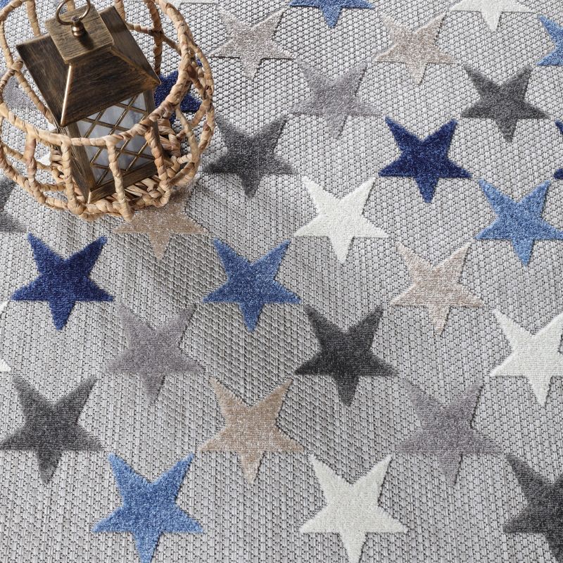 Whimsical Stars Modern Indoor Outdoor Area Rug by Blue Nile Mills, 6 of 10