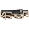 vidaXL Patio Sofa Set with Cushions - Modular Outdoor 7 Piece Lounge Solid Pine Wood, Anthracite, 27.6x27.6x26.4in - 2 of 4