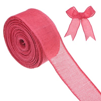 Unique Bargains Burlap Wired Edge Durable Thick Fabric Ribbons for DIY Crafts 1 Pc