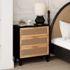 JIONJOY Artisan Distressed Nightstand - Fully Assembled Rattan & Wood 3-Drawer Dresser - 4 of 4