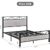 Bed Frame with Headboard, Platform Bed Frame with Heavy Duty Metal Slat Support, Noise Free Design, Easy to Assemble, Brown - 2 of 4