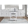 Wooakway 33.5"H Indoor Kitchen Island Trolley Serving Cart with Stainless Steel Marble Top Underneath Drawer Basket Wine Rack Lockable Casters - 4 of 4