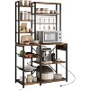 7-Tier Industrial Bakers Rack with Power Outlets – Microwave Stand with Wire Baskets, Hanging Hooks & Large Coffee Bar Station - 2 of 4