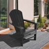 Costway 2 PCS Outdoor Patio HDPE Adirondack Chair Beach Seat Retractable Ottoman White\Black\Coffee\Grey\Turquoise - 2 of 4