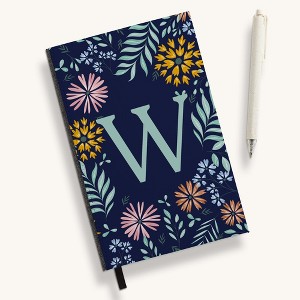 Personalization Mall Flowery Initial Personalized Journal Mint/Navy - 1 of 1
