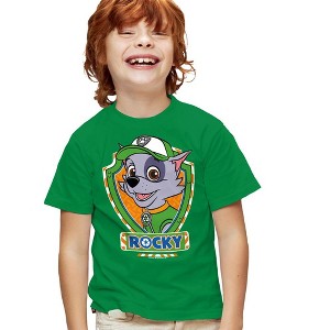 Boys' Short Sleeve Paw Patrol Rocky Shield Kids T-Shirt - 1 of 4