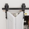 30-96 inch Bi-Folding Sliding Barn Door Hardware Track Kit, 3.3-8 FT Black Roller Kit for 2 Doors, J Shape(No Door) - 4 of 4