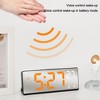 digital alarm clock with color display, electronic clock with rechargeable LED mirror, temperature date, bedroom dual alarm clock - 4 of 4