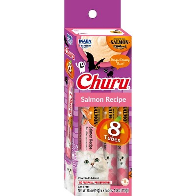 Inaba Churu Halloween Salmon Flavor Lickable Cat Treats - 4oz/8ct