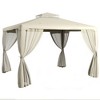 DOMETOUR 9.6' x 11.6' Patio Gazebo, Outdoor Shelter with 2-Tier Roof, Netting, Steel Frame for Garden, Lawn, Backyard, Deck, Cream White - 2 of 4