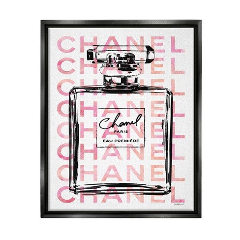 Stupell Industries Glam Perfume Bottle With Words Pink Black Black Floater Framed  Canvas Wall Art, 24 X 30 : Target