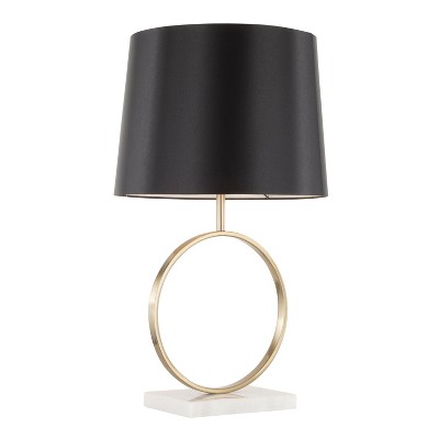 26" Moon Table Lamp Black/Gold/White - LumiSource