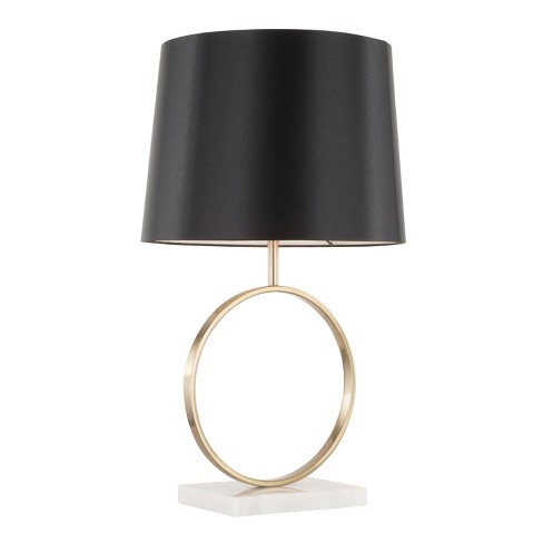 26" Moon Table Lamp Black/Gold/White - LumiSource - image 1 of 4