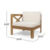Sapphtopaz 5-Piece Outdoor Patio Sofa Set, Wood Outdoor Sofa with Cushions, L-Shape Modular Sofa, 3-Seater Sectional Sofa with Ottoman & Coffee Table - 2 of 4