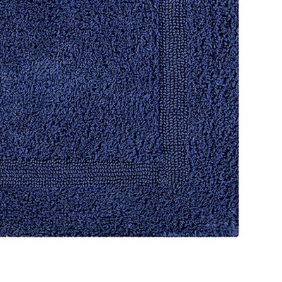 Navy Cotton Tufted Reversible Bath Rug Set, 2 Pieces