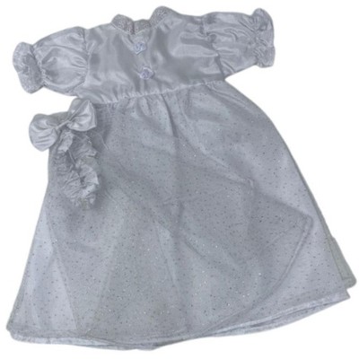 Doll Clothes Superstore Wedding Dress And Veil With Silver Glitter Fits 18 Inch Girl Dolls