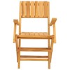Folding Garden Chair Set of 4 Teak Solid teak wood Standard vidaXL - 3 of 4