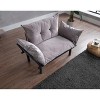TiramisuBest Metal Legs Futon Loveseat, Black Chenille Upholstery, Compact 2-Seater Sofa, Durable Metal Frame, Easy Assembly - 3 of 4