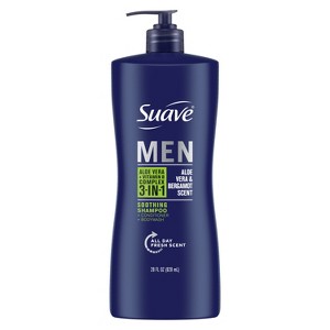 Suave Men Shampoo, Conditioner, Body Wash Aloe Vera + Vitamin B7, 28 oz - 1 of 4