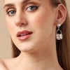 SOHI Women's Ivory White Flora Frame Drop Earrings - 4 of 4