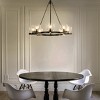 ALOADECOR 8-Light 35'' Wide Modern Matt Black Chandelier Farmhouse Blown Glass Pendant For Living Room Dining Room - 4 of 4