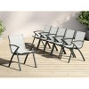 Patio Dining Chairs Set of 6, Outdoor Stackable Chairs with Metal Frame and Backrest, All Weather Breathable Patio Lawn Chair for Garden and Backyard - 3 of 4