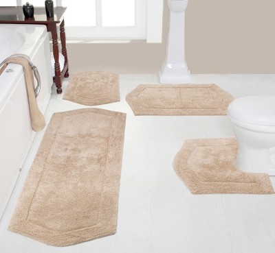 Waterford Collection Cotton Tufted Set of 4 Bath Rug Set - Home Weavers