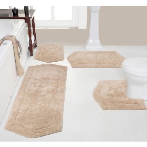 Waterford Collection Cotton Tufted Set of 4 Bath Rug Set - Home Weavers - 1 of 4