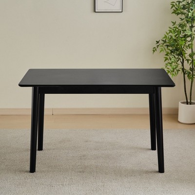 NicBex 47.24" Modern Rectangle  Dining Table,Kitchen Table with Wood Tabletop and Wood Legs for 2-4 Seaters,Black