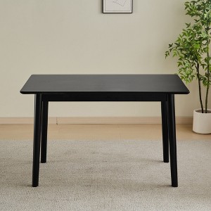 NicBex 47.24" Modern Rectangle  Dining Table,Kitchen Table with Wood Tabletop and Wood Legs for 2-4 Seaters,Black - 1 of 4