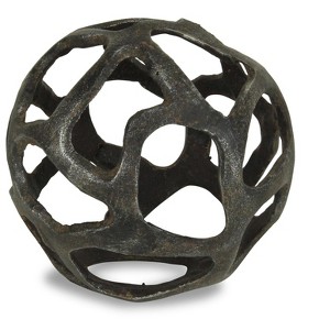 Cheung's Oleta Cast Iron Abstract Natural Finish Orb - Large - 1 of 3