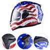 AHR RUN-F Full Face Stars and Stripes Motorcycle Helmet Flip up Dual Visor DOT L Blue-Red2 - image 3 of 4