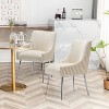 SEYNAR Modern Velvet Pleated Finish Back Dining Chair Set of 6 with Rear Handle - 3 of 4