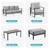 Sonkuki Outdoor Furniture Set Patio Conversation Sofa with Coffee Table Set, All-Weather PE Rattan Couch with Cushion - 3 of 4