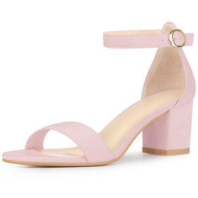 Perphy Women's Buckle Closure Ankle Strap Open Toe Block Heels Sandals