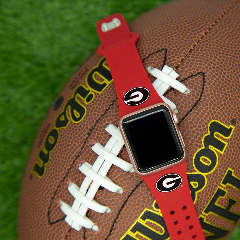 NCAA Georgia Bulldogs Silicone Apple Watch Band - Red, 3 of 4