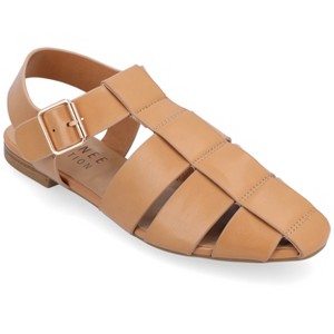 Journee Collection Womens Medium and Wide Width Cailinna Caged Buckle Square Toe Flats - 1 of 4