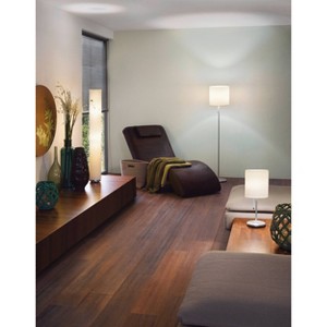 60.25" Sendo Floor Lamp Aluminum - Eglo: Contemporary Cream Shade, ETL Listed, Pull Chain - 1 of 4