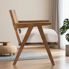 Acekool Mid Century Rattan Accent Chair, Wood Legs, Upholstered Cushion, for Living Room/Bedroom - 2 of 4