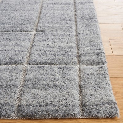 Hand-Knotted Nomadic Charcoal Wool 4' x 6' Area Rug