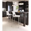Zuo Modern Ace Counter Stool Set of 2, 37.2" H, White Faux Leather, Brushed Stainless Steel Frame, Modern Design - 2 of 4