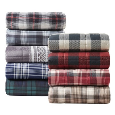 Red Plaid Sherpa Reversible Oversized Throw Blanket