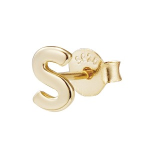 Adornia 14k Gold Vermeil .925 Sterling Silver Single Initial Stud Earring - 1 of 2