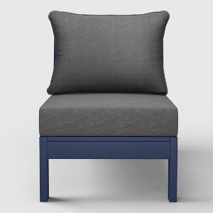 WestinTrends  Avalon Outdoor HDPE Deep Seating Modular Armless Patio Chair with Patio Cushions - 1 of 4